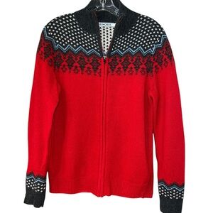 Bonobos 1/4 Zip Sweater Nordic Fair Isle Sz Sm Preppy Ski Red